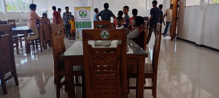 furniture support for orphanages Sri Lanka, dining tables for boys home, community development projects Batticaloa, Vanni Hope children support