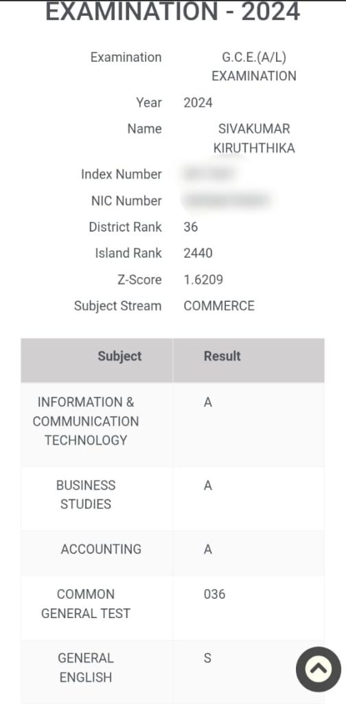 A-level results sri lanka