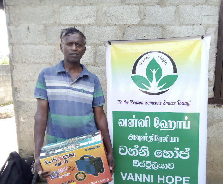 Support, Vanni Hope, Sri Lanka, welding, family, income, community support, livelihood