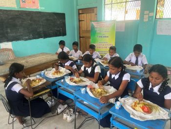 Vanni Hope food support, nutritious meals Sri Lanka, Children’s Day celebration, rural school project, Ampara District students, child wellbeing, community care, education support, sponsored by Tennyson and Vinitha Rodrigo Trust