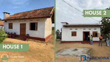 Completed Shelter for Life home renovation in Mullivaikkal, Mullaitivu, supporting a family living with disabilities through Vanni Hope