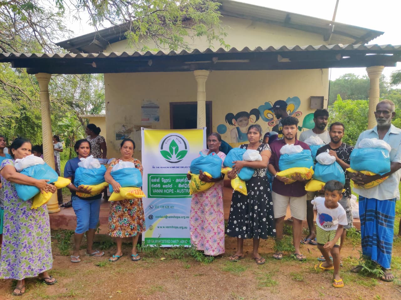 Vanni Hope distributing emergency food packs to 103 families in Velankulam Village after Cyclone Ditwah flooding in the Trincomalee Town and Gravets DS Division