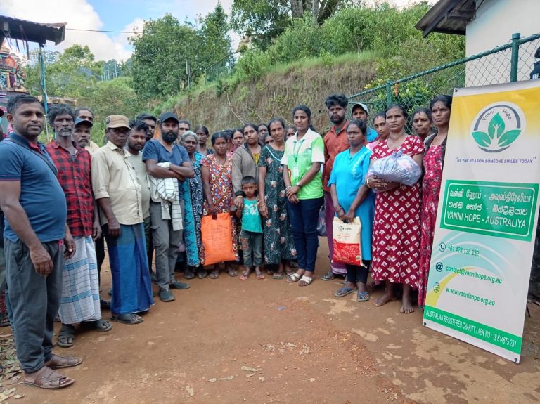 Vanni Hope distributing dry-ration packs to 80 displaced families in Dessford Upper and Lower Divisions after Cyclone Ditwah