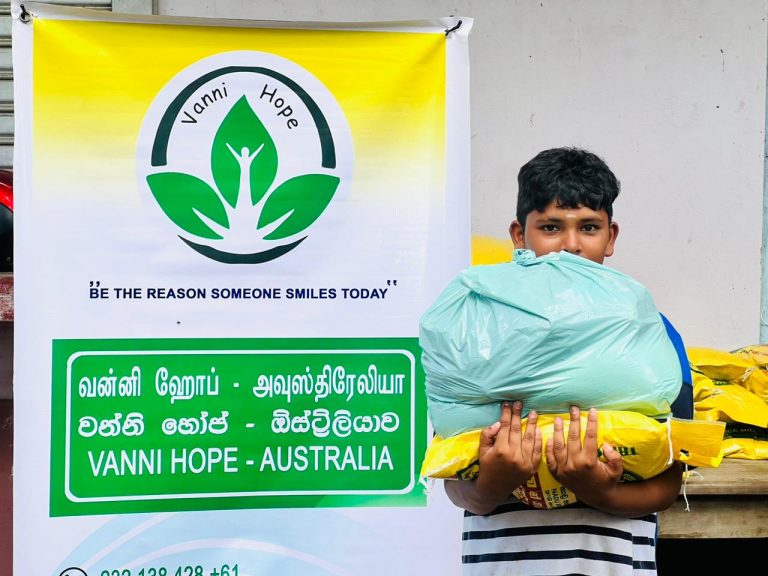 Vanni Hope providing emergency dry-food packs to families in Sahayapuram Village following flooding in Muthur Trincomalee