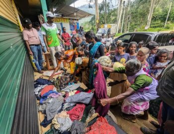 Emergency food, clothing and toy distribution by Vanni Hope to families in Loolecondera Estate after heavy rains and landslides