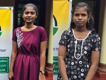 Student sponsorship support for Kartheepany and Anuska through Vanni Hope across Sri Lanka