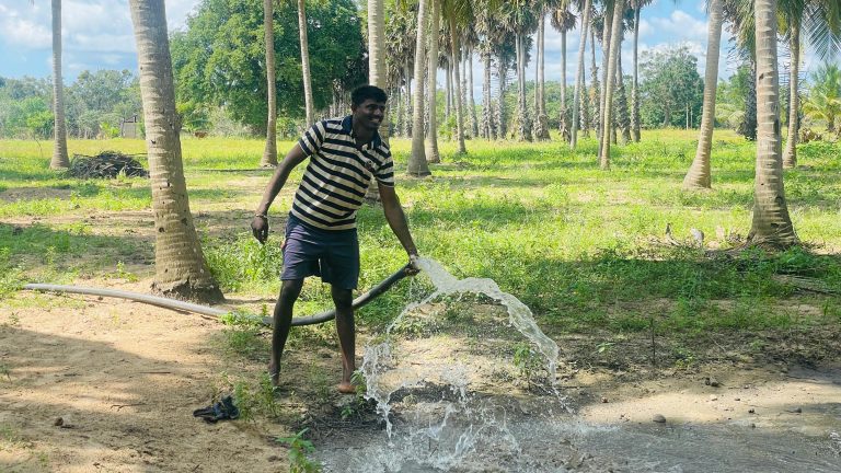 irrigation pipe distribution Sri Lanka, flood affected farmers Vavuniya, Andiyapuliyankulam agriculture recovery, rural livelihood support Northern Province, farming families irrigation restoration, post flood irrigation repair Sri Lanka