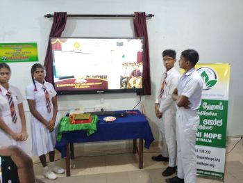 smart board handover, rural school students, digital classroom Sri Lanka, Ratnapura school project, smart learning facilities, Vanni Hope education support, classroom technology donation, Tamil school students, interactive classroom learning, VINVA Foundation Australia, rural education development, Sri Lanka smart classroom