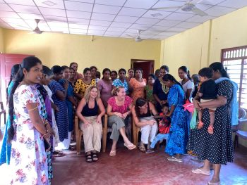 Australian visitors with Vanni Hope Women’s Empowerment Group in Trincomalee
Samantha Braithwaite, Sophie McCracken, Daisy Lester