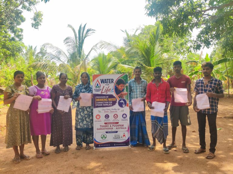 Vanni Hope, Water for Life, Safe Drinking Water, Vilankulam, Trincomalee, Water Connections, Household Water Supply, Clean Water, Community Development, People’s Service Council, Rural Communities, Sri Lanka